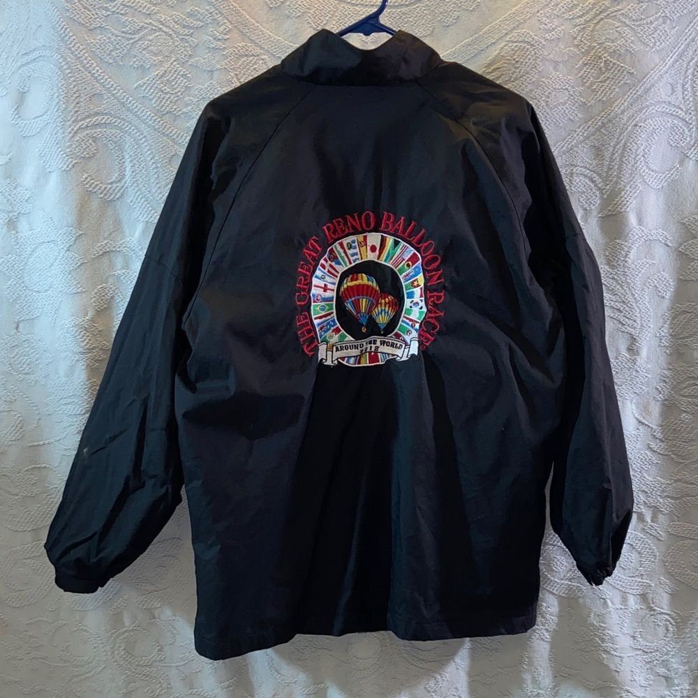 VTG,2012 Great Reno Men's Black Windbreaker with Balloon Race Design Size L